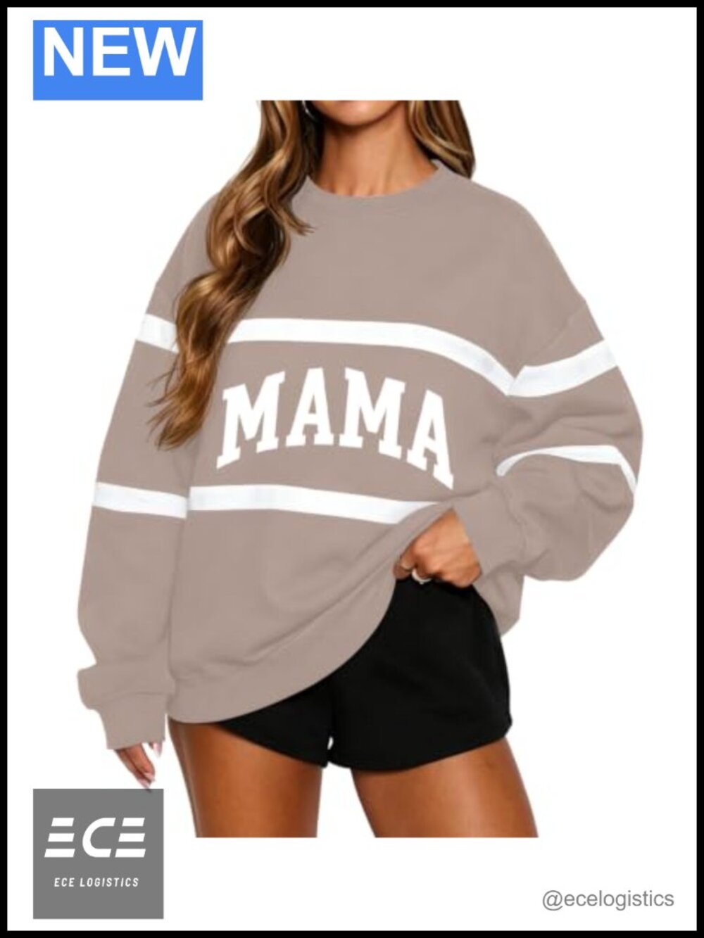 USA Sweatshirt Crewneck American Flag Pullover Top Oversized Cotton Blend
